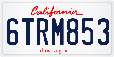 CA license plate 6TRM853