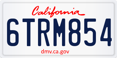 CA license plate 6TRM854