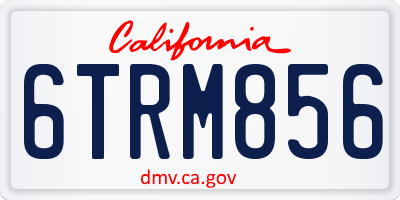 CA license plate 6TRM856