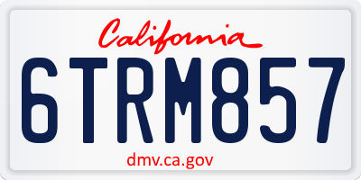 CA license plate 6TRM857