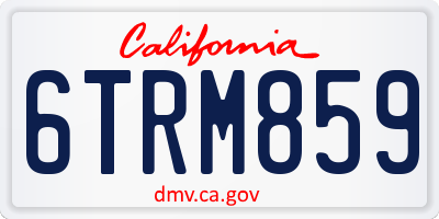 CA license plate 6TRM859