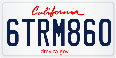CA license plate 6TRM860