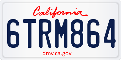 CA license plate 6TRM864