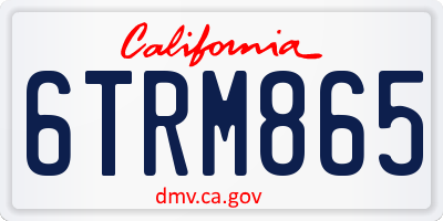 CA license plate 6TRM865