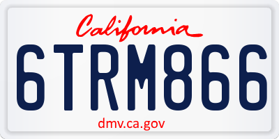 CA license plate 6TRM866