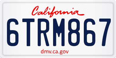 CA license plate 6TRM867