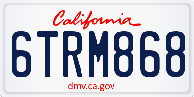 CA license plate 6TRM868