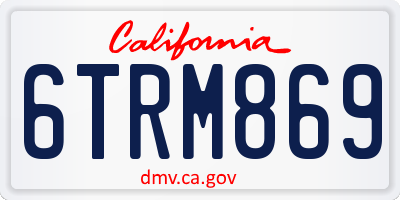 CA license plate 6TRM869