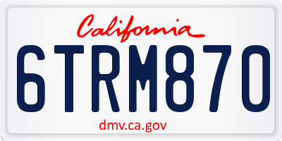 CA license plate 6TRM870