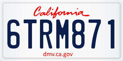 CA license plate 6TRM871