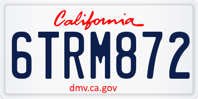 CA license plate 6TRM872