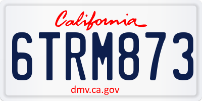 CA license plate 6TRM873