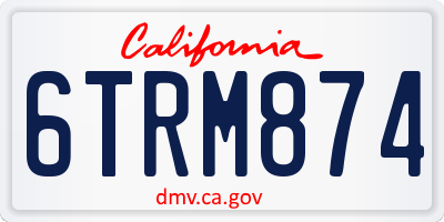 CA license plate 6TRM874