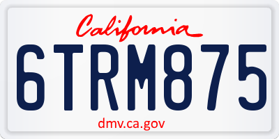 CA license plate 6TRM875