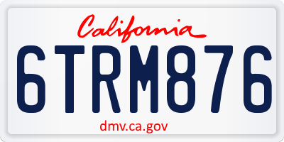 CA license plate 6TRM876