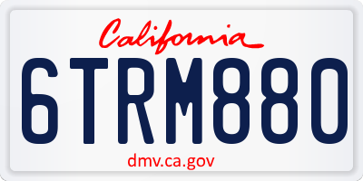 CA license plate 6TRM880