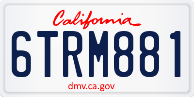 CA license plate 6TRM881