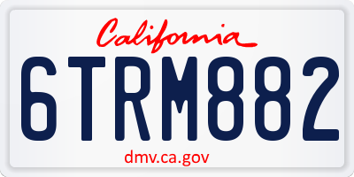 CA license plate 6TRM882