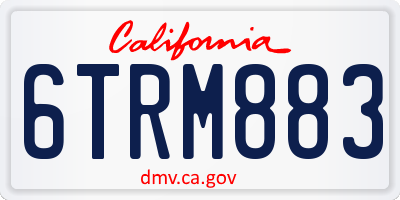 CA license plate 6TRM883