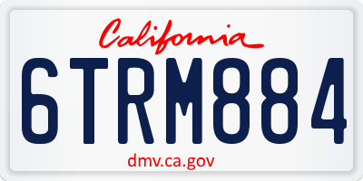 CA license plate 6TRM884