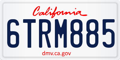 CA license plate 6TRM885