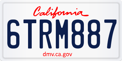 CA license plate 6TRM887