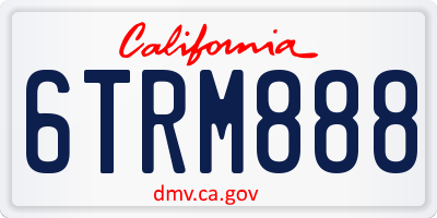 CA license plate 6TRM888