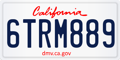 CA license plate 6TRM889