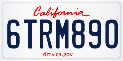 CA license plate 6TRM890