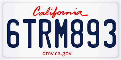 CA license plate 6TRM893