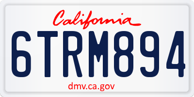 CA license plate 6TRM894