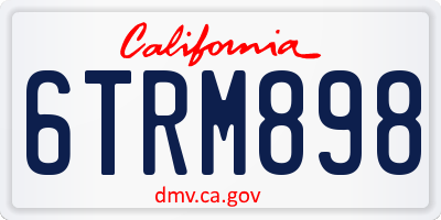 CA license plate 6TRM898