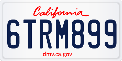 CA license plate 6TRM899