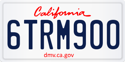 CA license plate 6TRM900