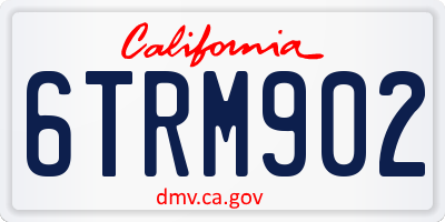 CA license plate 6TRM902