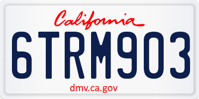 CA license plate 6TRM903