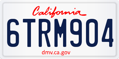 CA license plate 6TRM904
