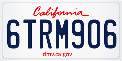 CA license plate 6TRM906