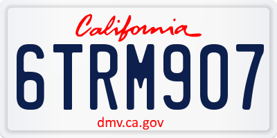 CA license plate 6TRM907