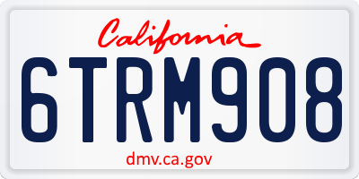 CA license plate 6TRM908