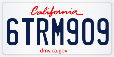 CA license plate 6TRM909