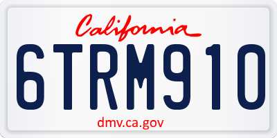 CA license plate 6TRM910
