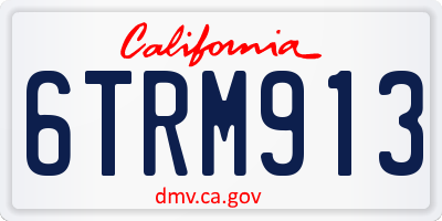 CA license plate 6TRM913