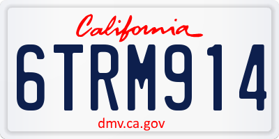 CA license plate 6TRM914
