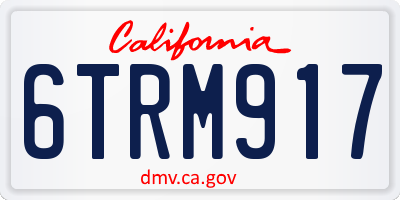 CA license plate 6TRM917
