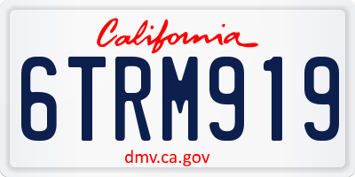 CA license plate 6TRM919
