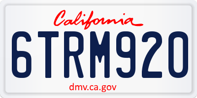 CA license plate 6TRM920