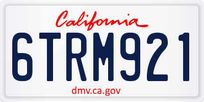 CA license plate 6TRM921
