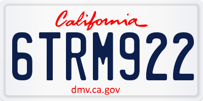 CA license plate 6TRM922