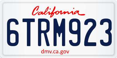 CA license plate 6TRM923